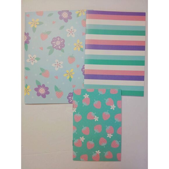Bundle Lot of 3 Pastel Strawberry Theme JOT Journal Paperback Notepads NWOT - Picture 3 of 11